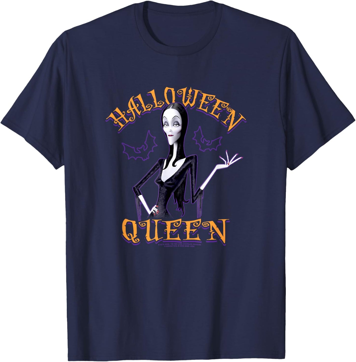 The Addams Family Halloween Queen Vintage Morticia Poster T-Shirt - T-Shirt | Navy