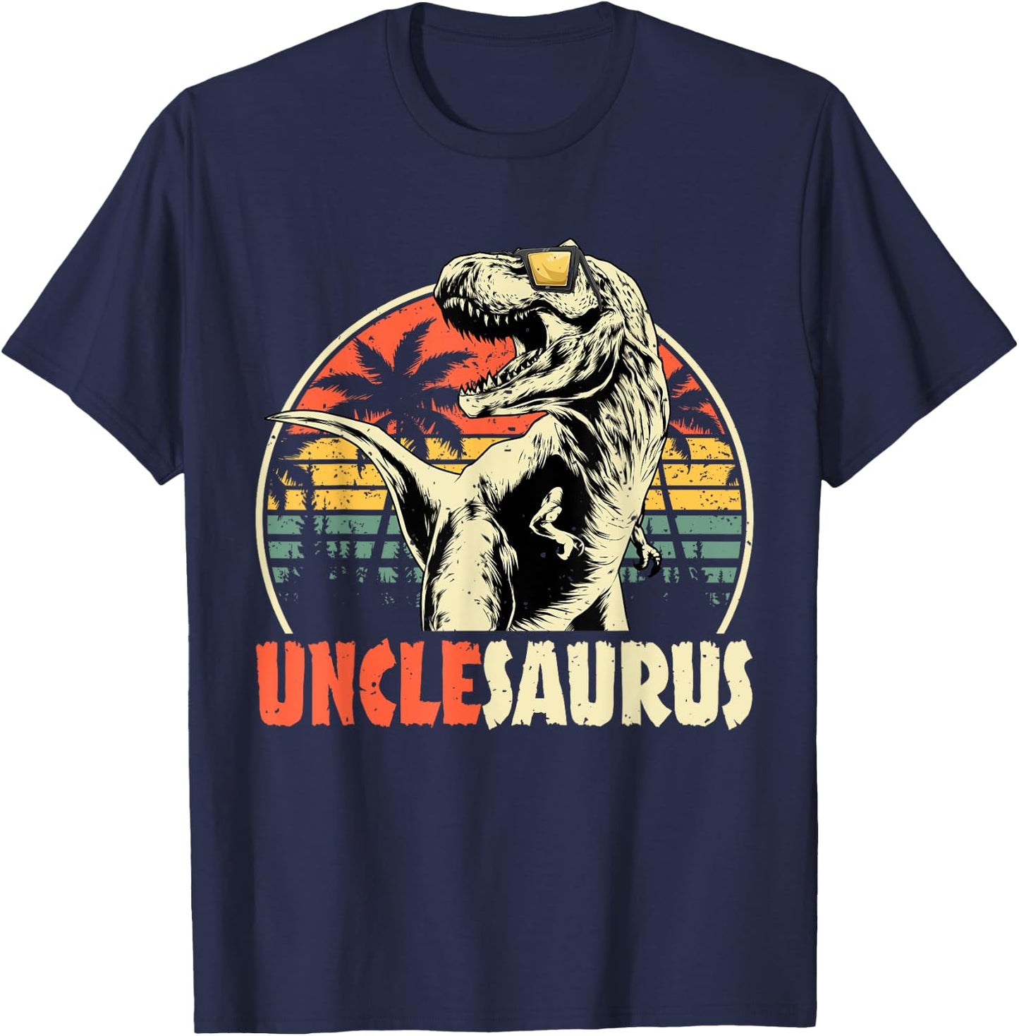 Unclesaurus T Rex Dinosaur Uncle Saurus Family Matching T-Shirt - T-Shirt | Navy