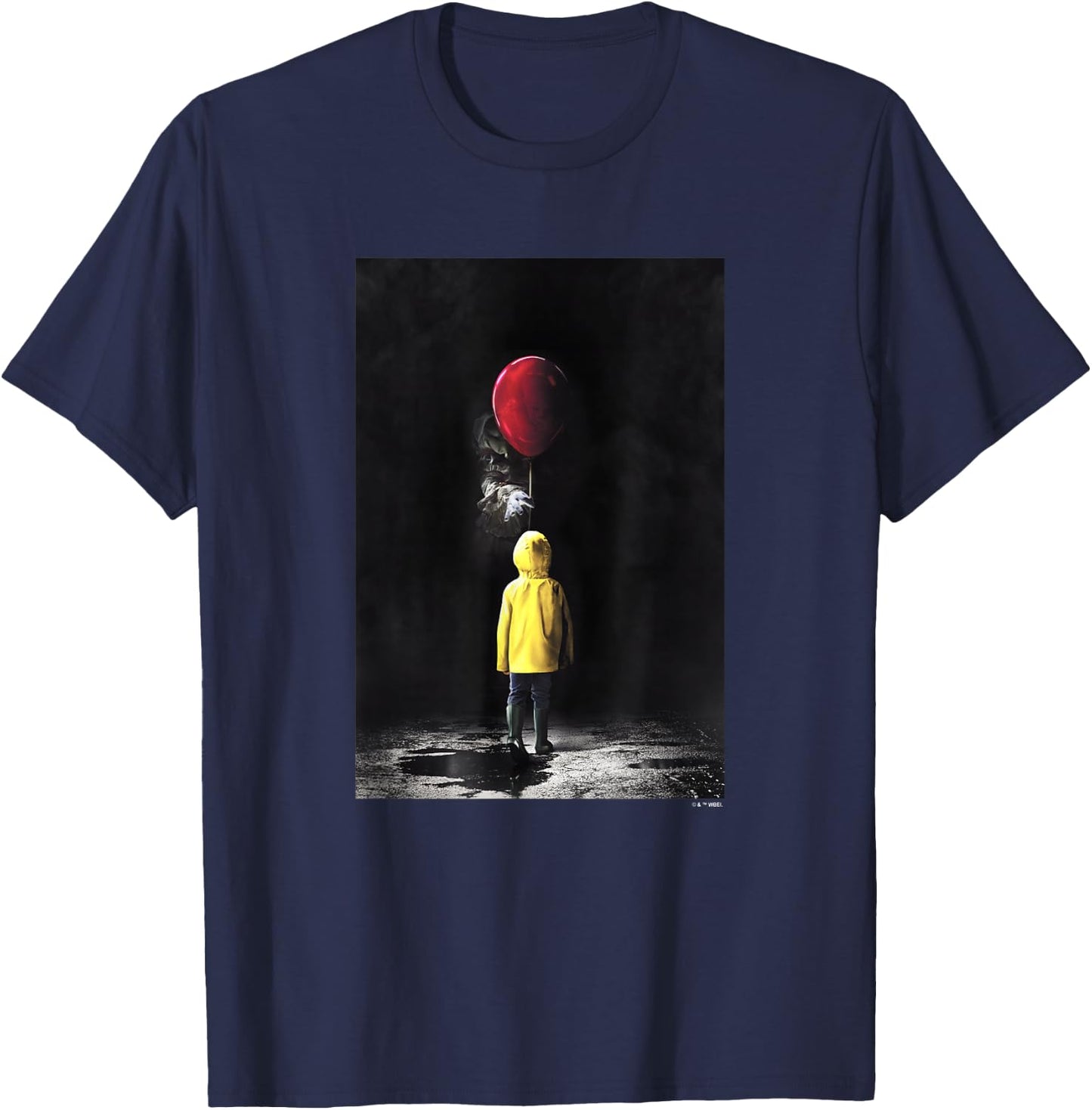 It Pennywise & Georgie Red Balloon Iconic Movie Poster T-Shirt - T-Shirt | Navy