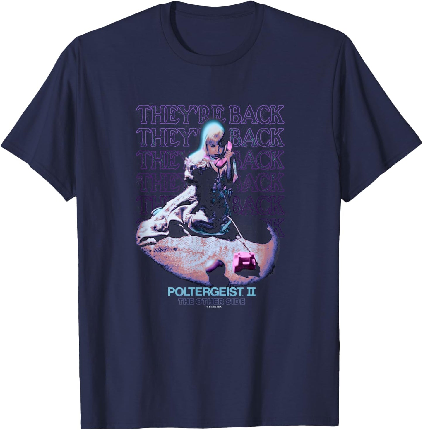 Poltergeist II Carol Ann They're Back Phone Call Halloween T-Shirt - T-Shirt | Navy
