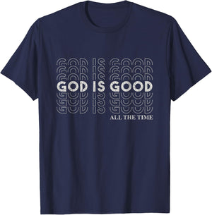 Vintage God Is Good All The Time Christian Worship Preachers T-Shirt - T-Shirt | Navy