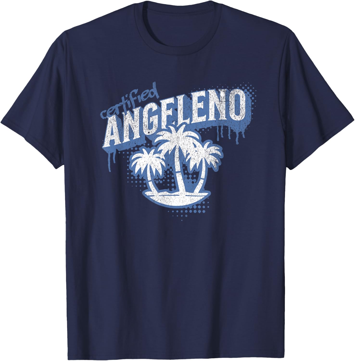 Certified Angeleno - City Pride Street Art Design T-Shirt - T-Shirt | Navy