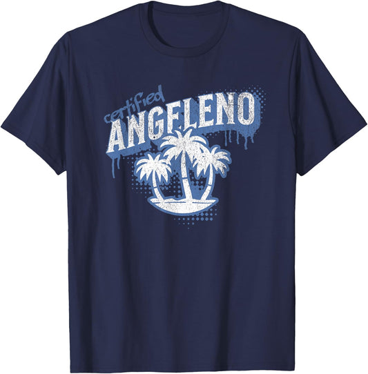 Certified Angeleno - City Pride Street Art Design T-Shirt - T-Shirt | Navy