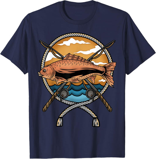 Carp Fish Fisherman Fishing T-Shirt - T-Shirt | Navy