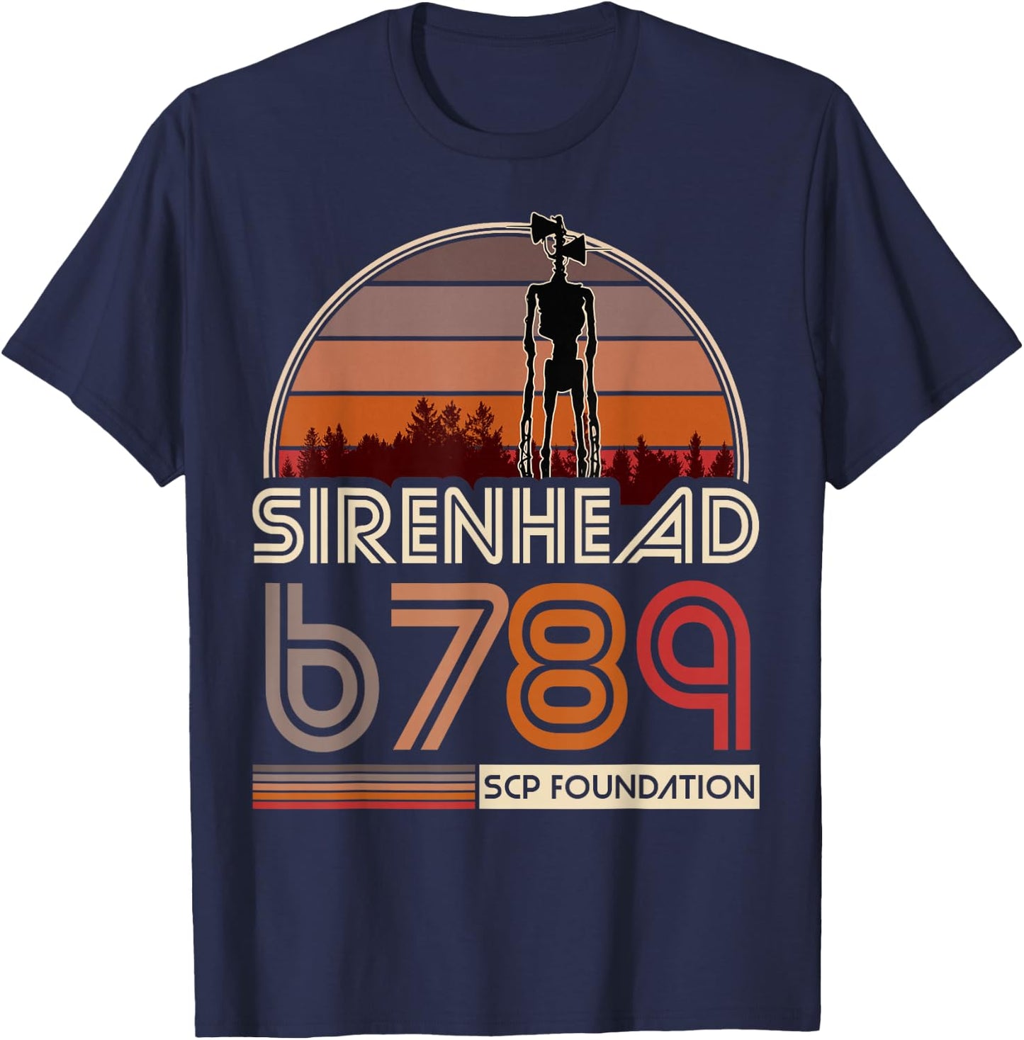 Sirenhead SCP-6789 SCP Foundation T-Shirt - T-Shirt | Navy