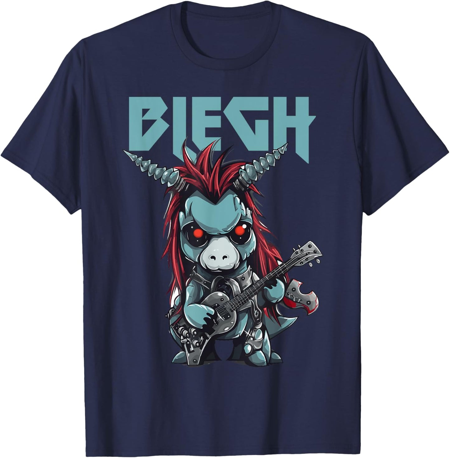 Blegh Heavy Metal Metalcore Unicorn T-Shirt - T-Shirt | Navy