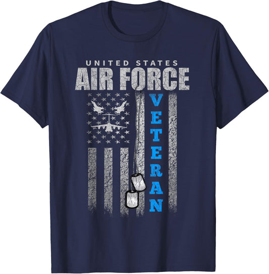 Veteran of The US Air Force USA Flag Veterans T-Shirt - T-Shirt | Navy