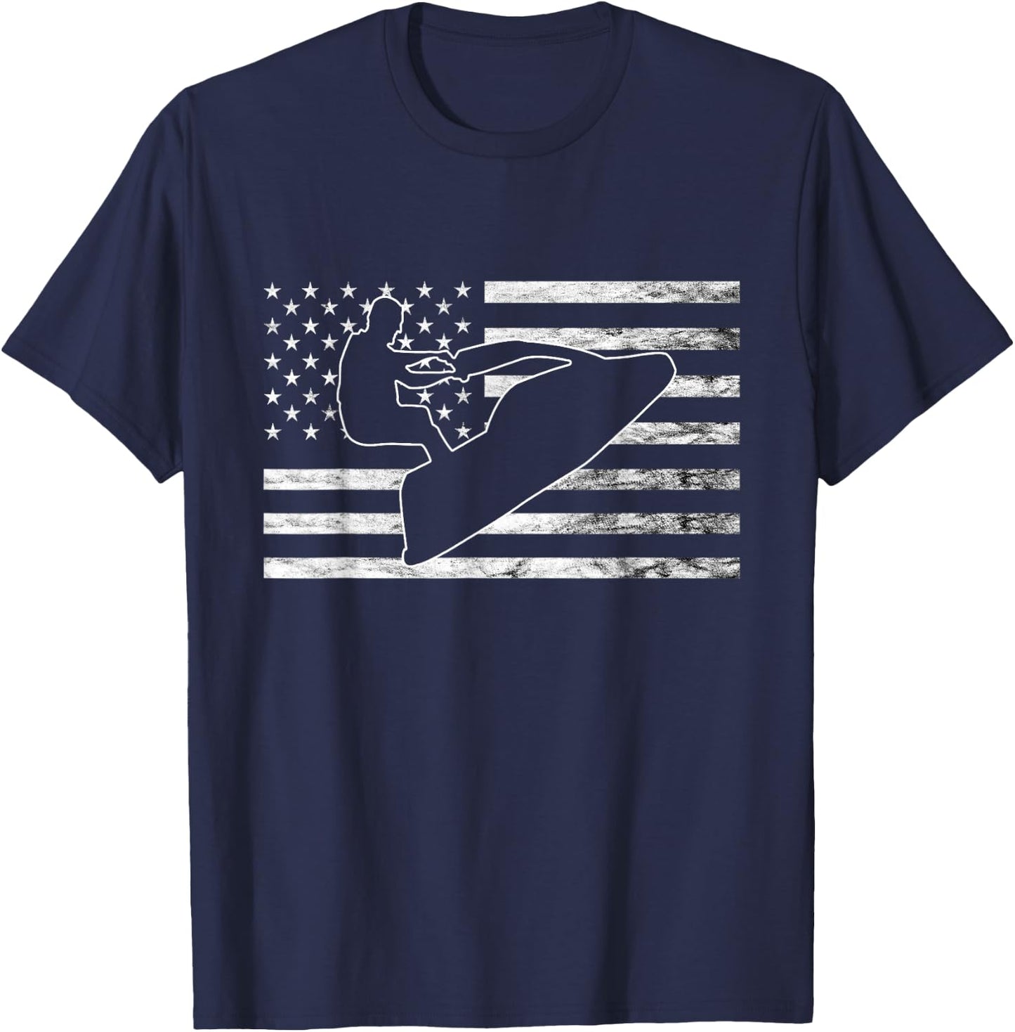 Jetski Watercraft Jet Ski Jet Skier American USA Jet Skiing T-Shirt - T-Shirt | Navy