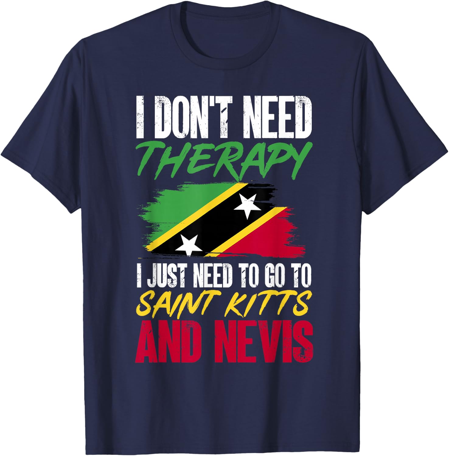 St Kitts and Nevis Flag T-Shirt - T-Shirt | Navy