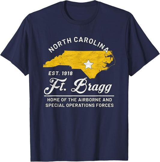 Fort Bragg North Carolina NC Airborne Special Operations T-Shirt - T-Shirt | Navy