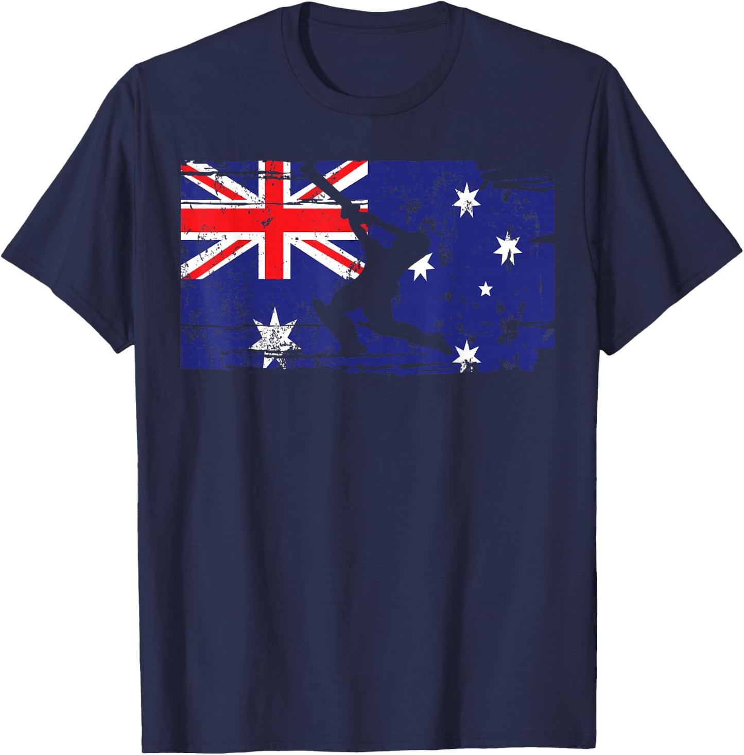 Vintage Australian Flag Cricket Player Jersey Sports T-Shirt - T-Shirt | Navy