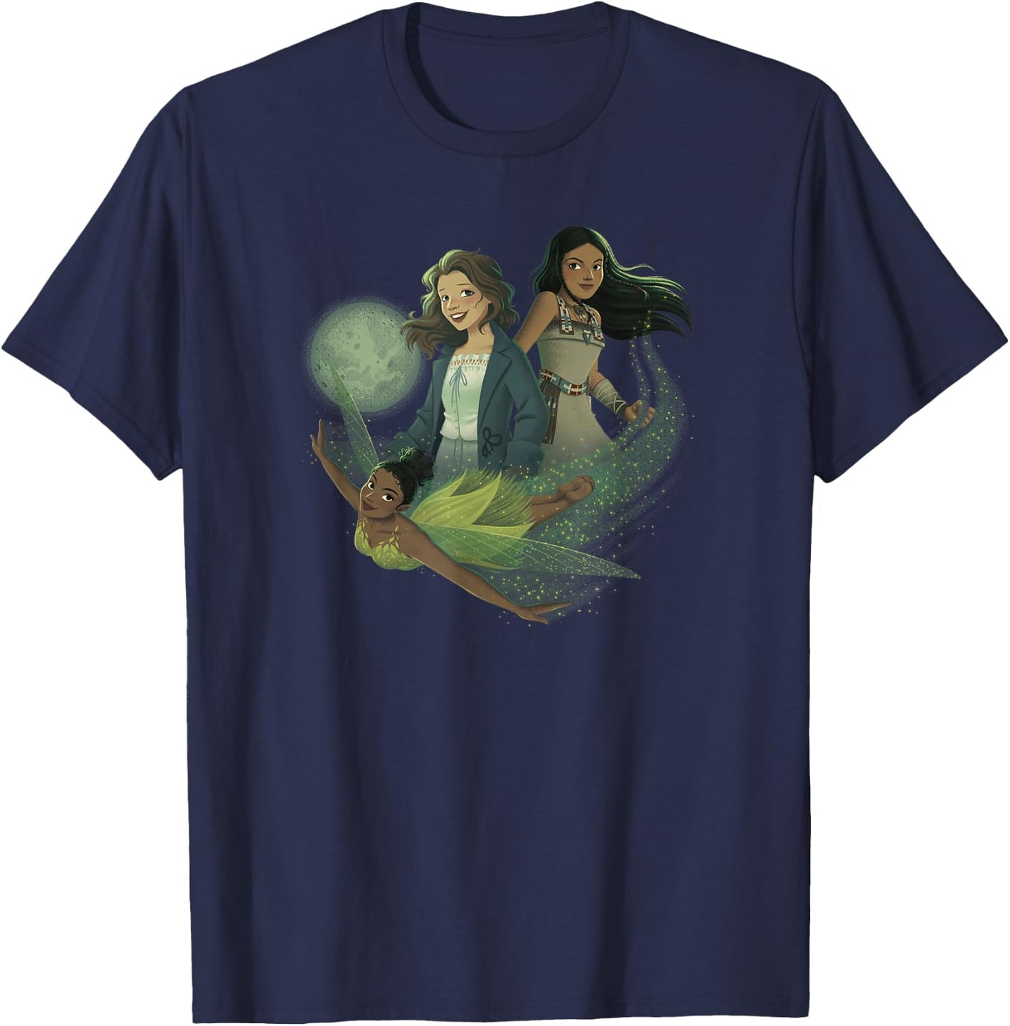 Disney Peter Pan & Wendy Tiger Lily & Tinker Bell Portrait T-Shirt - T-Shirt | Navy