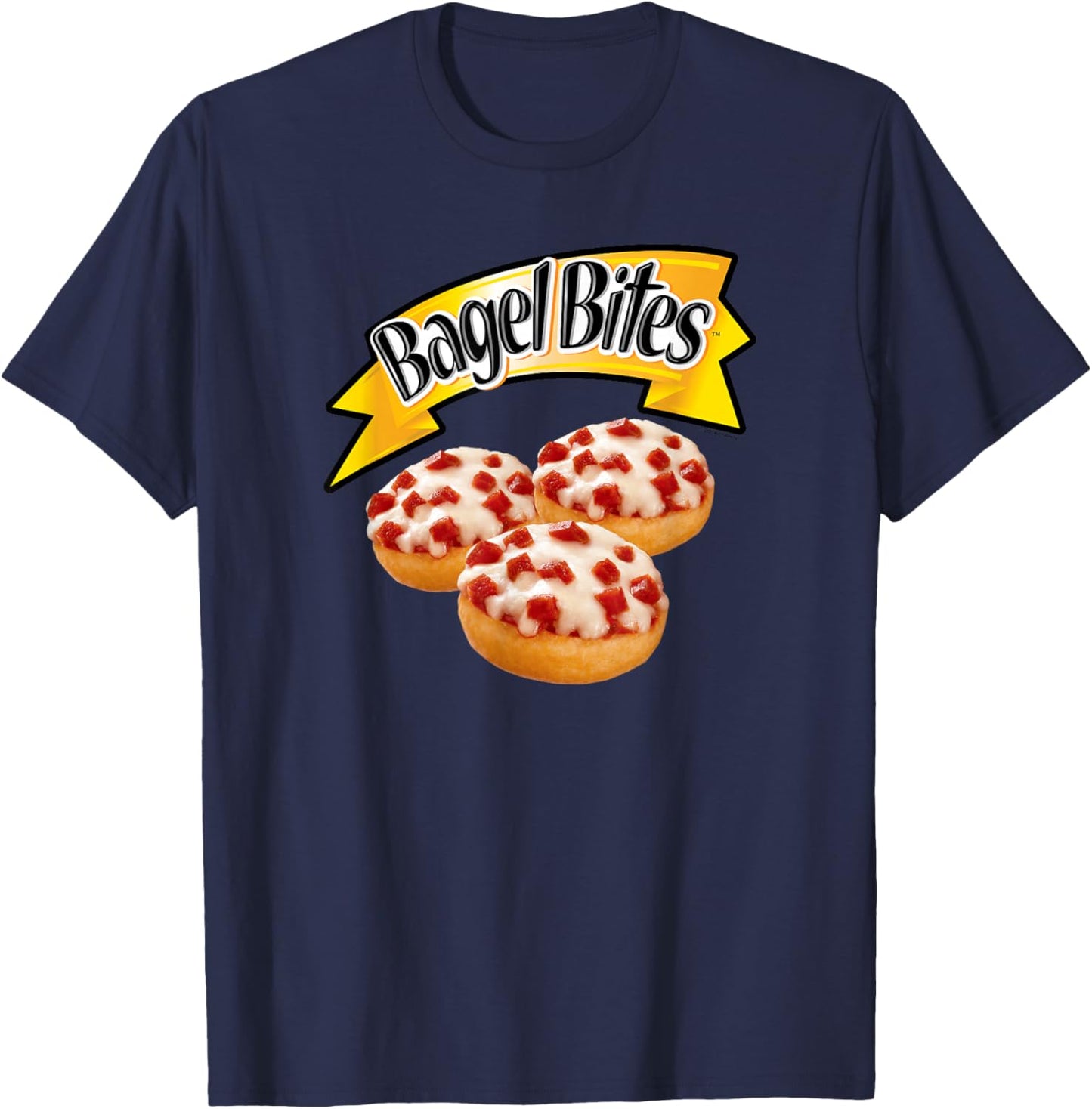Bagel Bites Official Pizza Snacks Real Tasty Food Logo T-Shirt - T-Shirt | Navy
