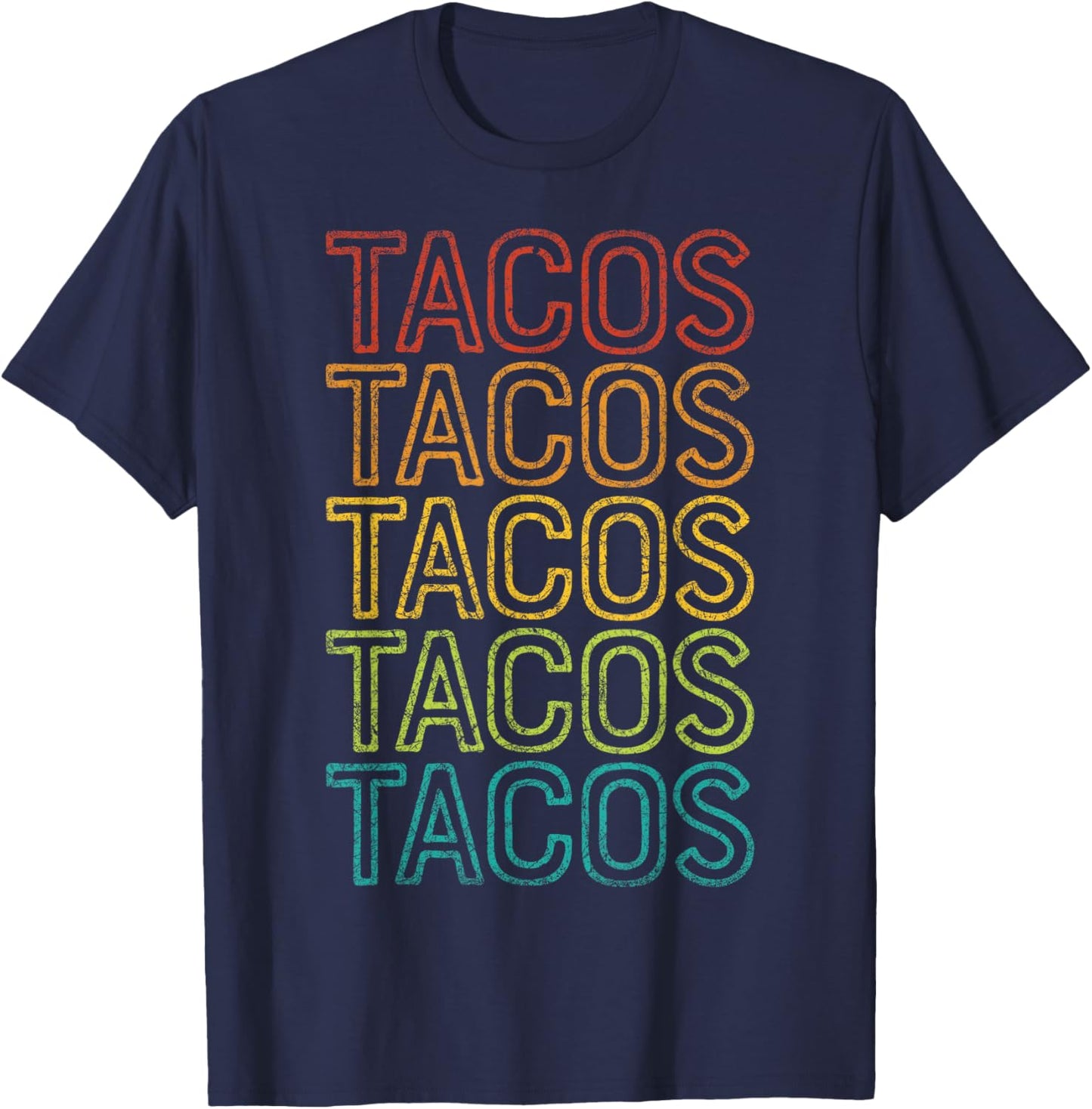 Retro Cinco de Mayo Tacos Taco Tuesday Vintage Mexican Food T-Shirt - T-Shirt | Navy