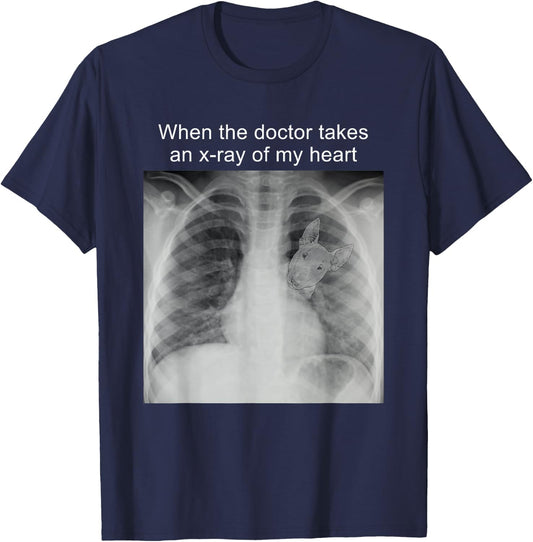 When The Doctor Takes an X-ray of My Heart Bull Terrier Mom T-Shirt - T-Shirt | Navy
