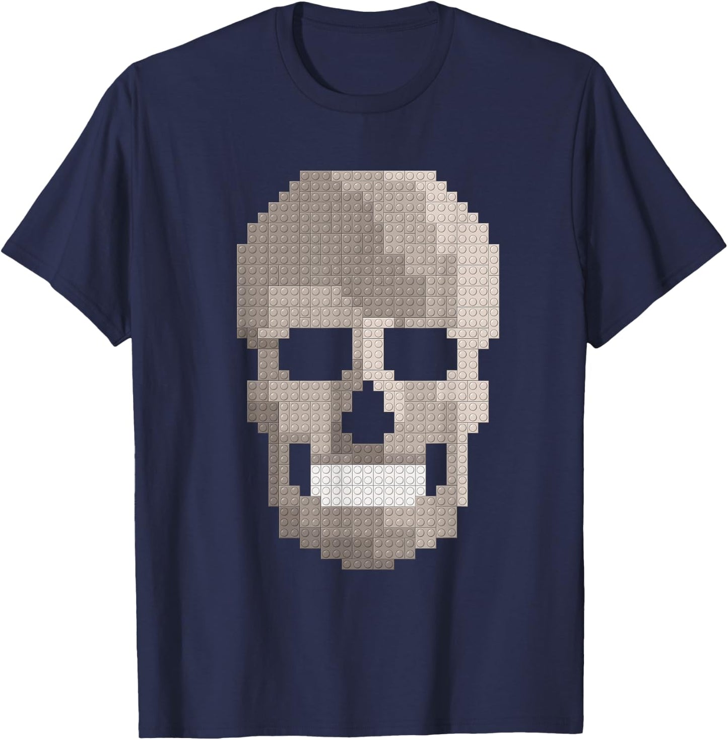 Skull Block Builder Bricks Halloween Skeleton Master Builder T-Shirt - T-Shirt | Navy