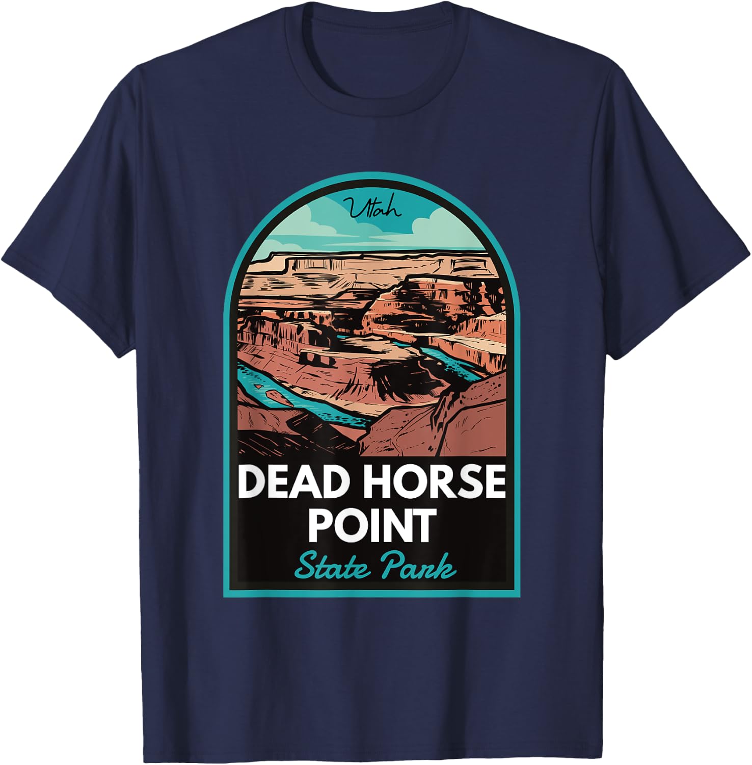 Dead Horse Point State Park Utah Badge T-Shirt - T-Shirt | Navy