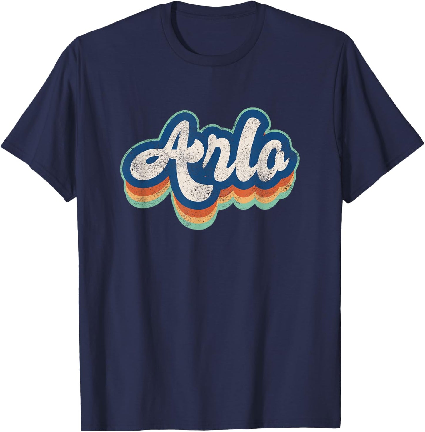 Arlo First Name Boy Vintage Style 70s 80s Personalized T-Shirt - T-Shirt | Navy