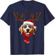 Golden Retriever Xmas Outfit Reindeer Christmas Costume T-Shirt - T-Shirt | Navy