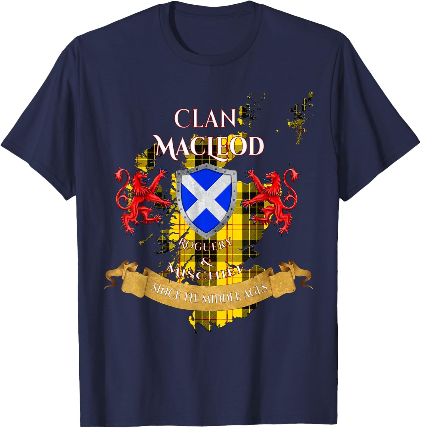 MacLeod Scottish Family Clan Middle Ages Mischief T-Shirt - T-Shirt | Navy