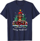 Long Haired Dachshund Christmas Dog Truck Plaid Funny Xmas Men Women Kids T-Shirt - T-Shirt | Navy