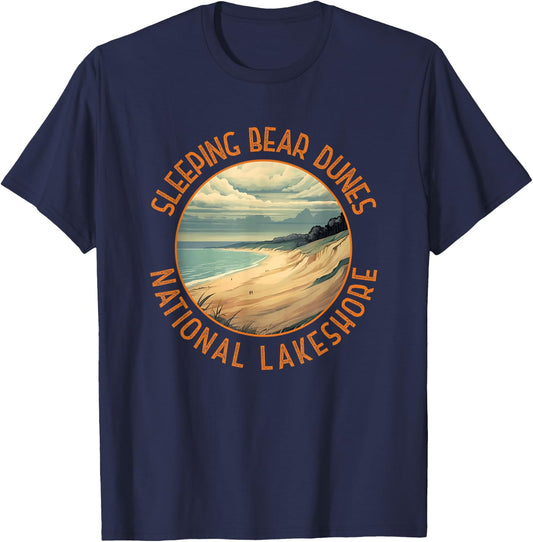 Sleeping Bear Dunes National Lakeshore Distressed Circle T-Shirt - T-Shirt | Navy