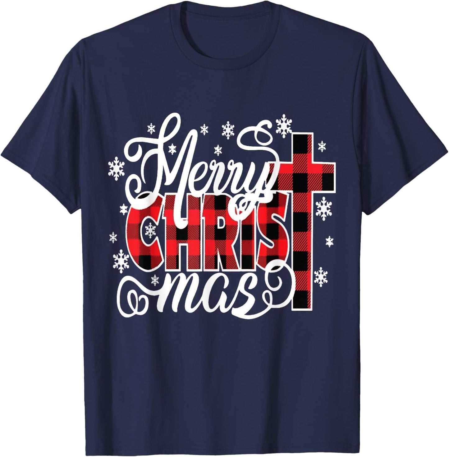 Merry Christ Mas Christian Jesus Christmas PJs Xmas Pajamas T-Shirt - T-Shirt | Navy