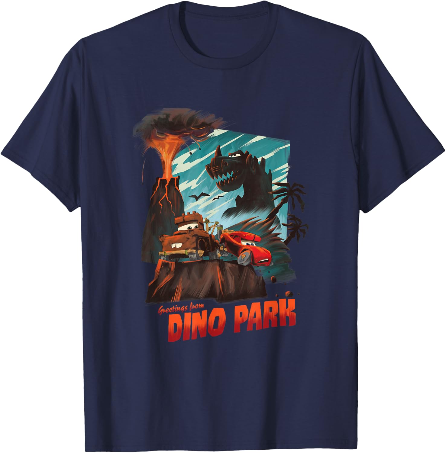 Disney Pixar Cars on the Road Greetings from Dino Park T-Shirt - T-Shirt | Navy