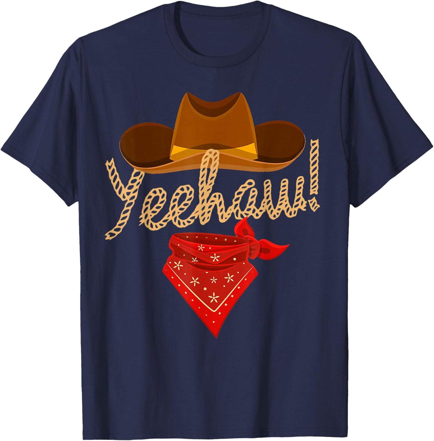 Yeehaw Western Country Howdy Southern Cowboy Yee Haw Vintage T-Shirt - T-Shirt | Navy