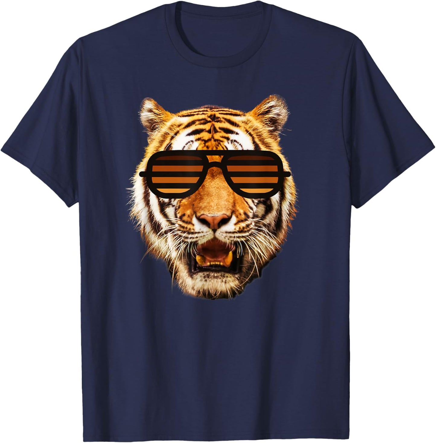 Kids Tiger Striped Orange Sunglasses Toddler, Boy, Girl T-Shirt - T-Shirt | Navy