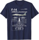Dinosaurus Rekx F-14 Tomcat Navy Fighter Jet Graphic -Adult , Black, Small, Short Sleeve T-Shirt - T-Shirt | Navy