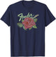 Fender Rose Guitar Classic Vintage Style T-Shirt - T-Shirt | Navy