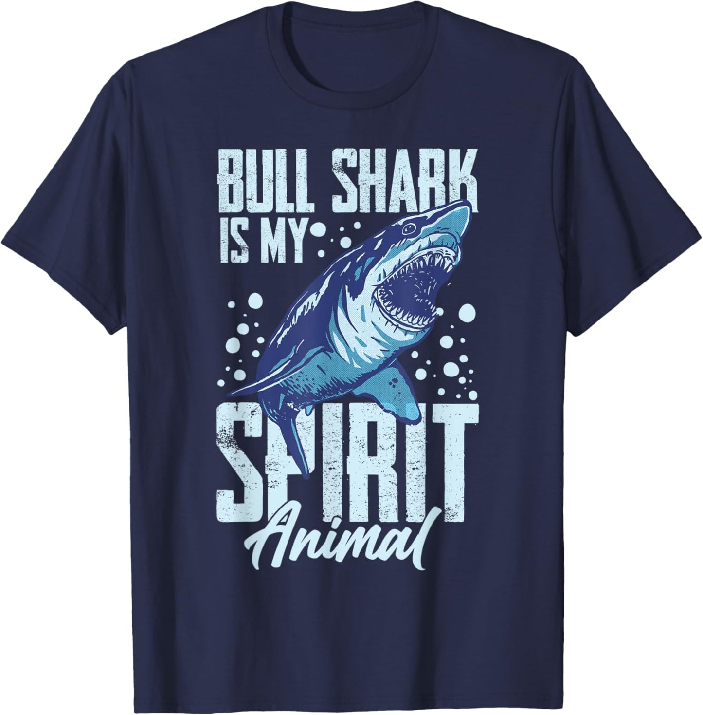Bull Shark Teeth Animal Funny Ocean T-Shirt - T-Shirt | Navy
