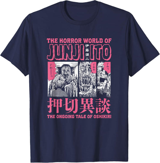 Junji Ito Ongoing Tale Pink Edit T-Shirt - T-Shirt | Navy
