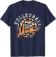 Leopard Cheetah Volleyball Orange Mom Shirt Trendy T-Shirt - T-Shirt | Navy