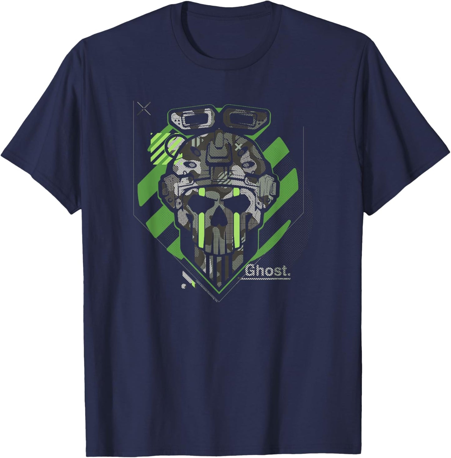 Call of Duty: Modern Warfare 2 Ghost Head Portrait T-Shirt - T-Shirt | Navy