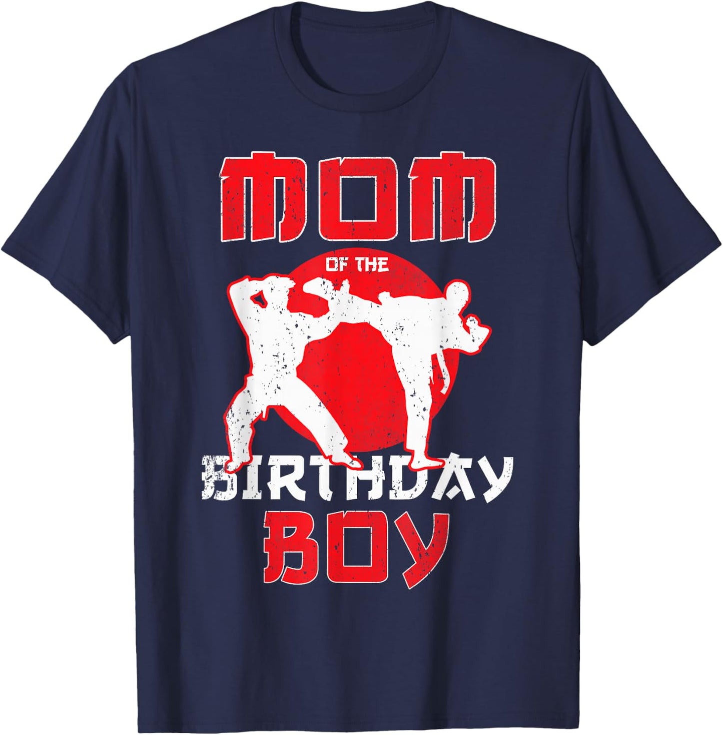 Mom Of The Birthday Karate Taekwondo Boy Martial Arts T-Shirt - T-Shirt | Navy