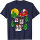 Cute Reindeer Husky Dogs Pulling Santa Sled Christmas Pajama T-Shirt - T-Shirt | Navy