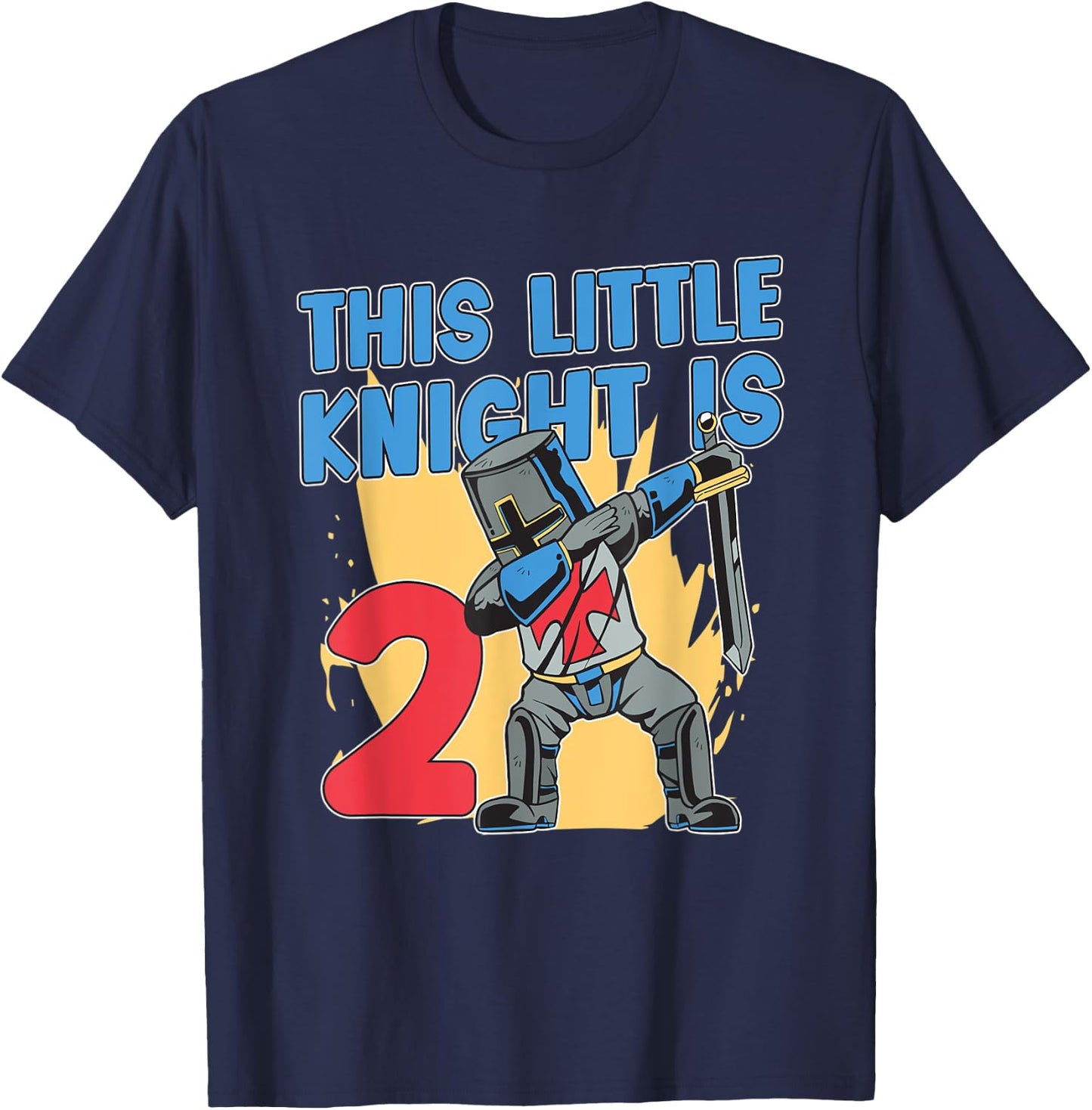 Knight Birthday Shirt For Boys 2nd Knight Birthday Party T-Shirt - T-Shirt | Navy