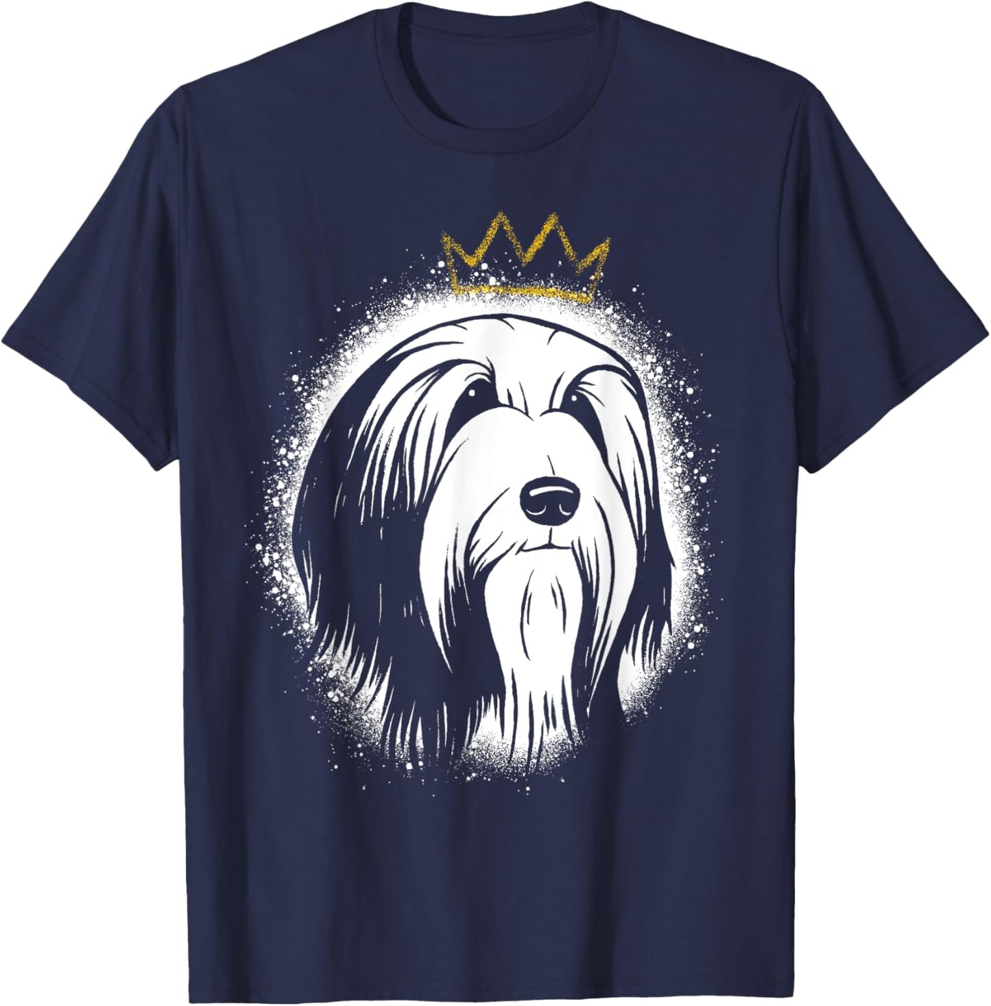 Bearded Collie with Crown T-Shirt - T-Shirt | Navy