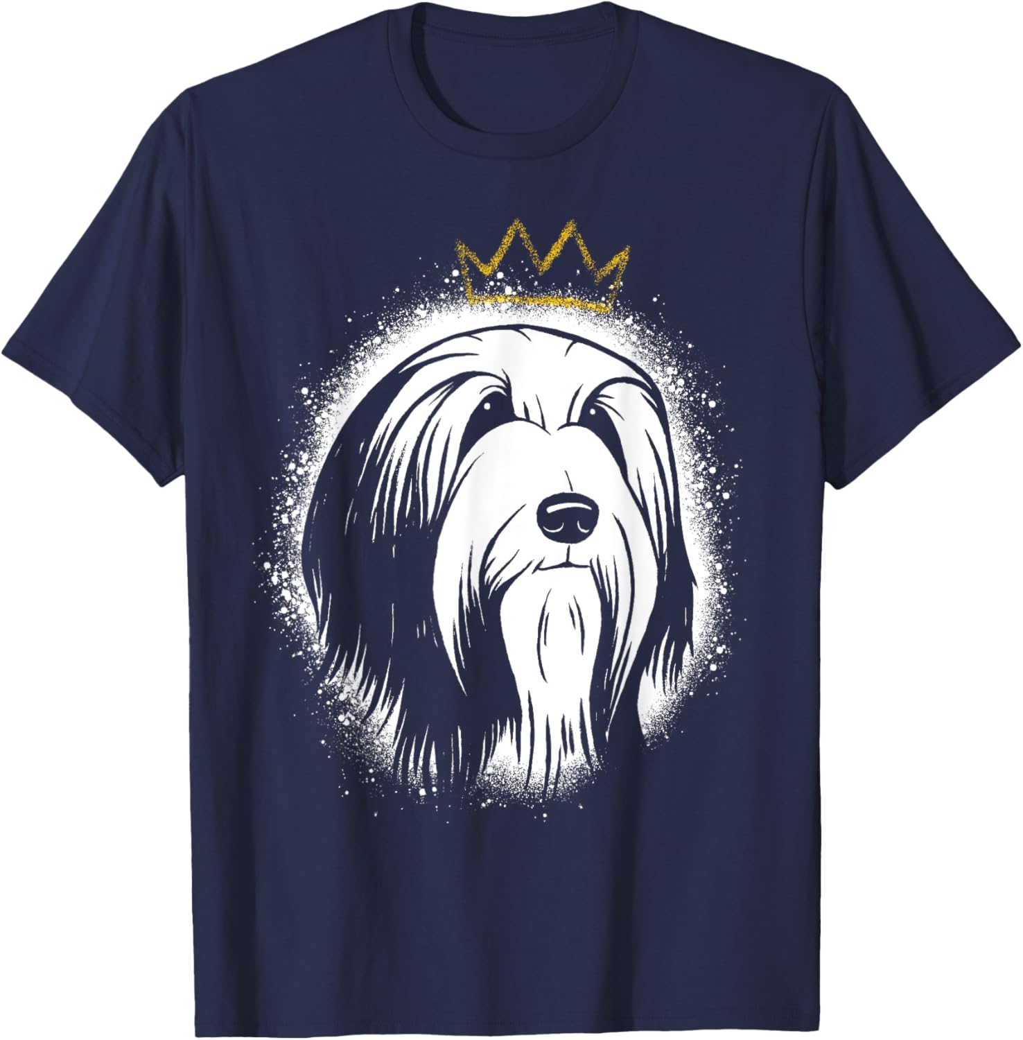 Bearded Collie with Crown T-Shirt - T-Shirt | Navy