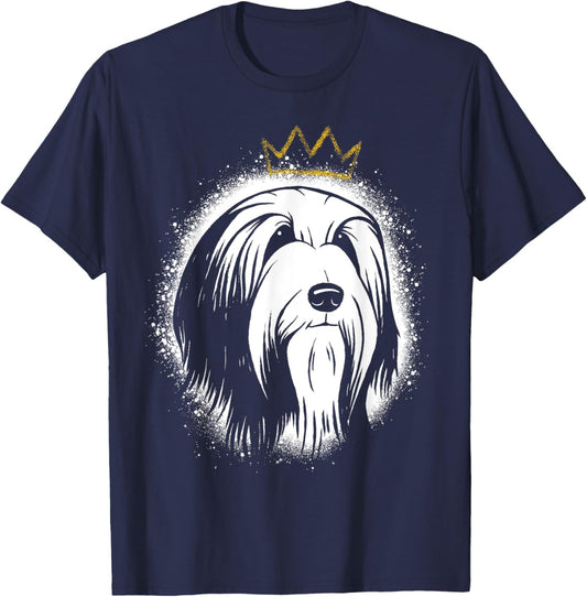 Bearded Collie with Crown T-Shirt - T-Shirt | Navy