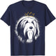 Bearded Collie with Crown T-Shirt - T-Shirt | Navy