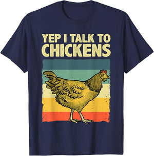 Funny Chicken Art Women Kids Poultry Chicken Farmer T-Shirt - T-Shirt | Navy