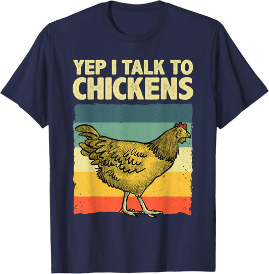 Funny Chicken Art Women Kids Poultry Chicken Farmer T-Shirt - T-Shirt | Navy