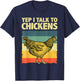 Funny Chicken Art Women Kids Poultry Chicken Farmer T-Shirt - T-Shirt | Navy