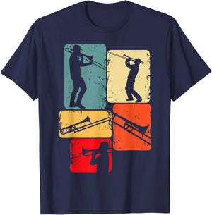 Trombone Trombonist Musician Jazz Boys Men T-Shirt - T-Shirt | Navy