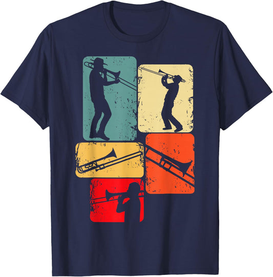 Trombone Trombonist Musician Jazz Boys Men T-Shirt - T-Shirt | Navy