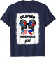 Half American Half Filipino Philippines Usa Flag Kids Girl T-Shirt - T-Shirt | Navy