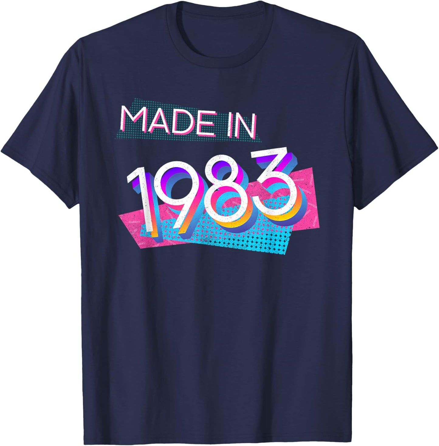 Made in 1983 – Retro Vintage 80s Birthday Party T-Shirt - T-Shirt | Navy
